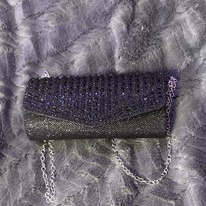 Black, Glitter And Rhinestoned Purse
